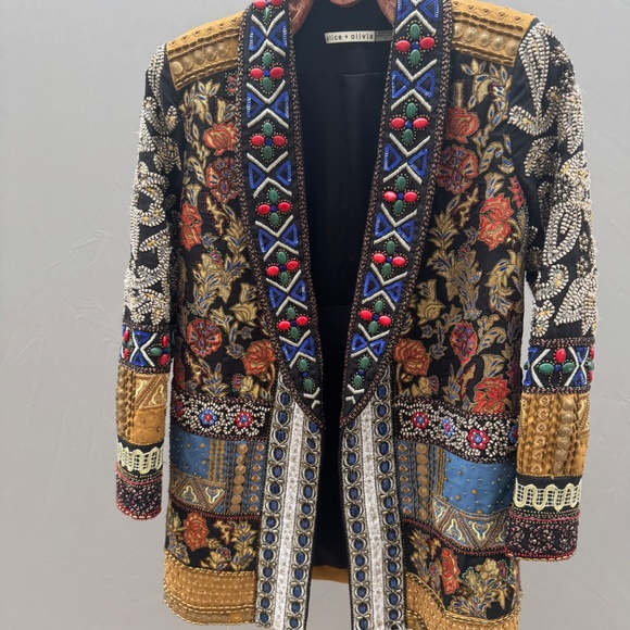 Beaded and Belted Statement Coat - Picture 3 of 3